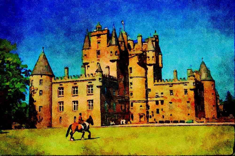 691024 Glamis Castle, Scotland A4 Limited Edition Watercolour Print