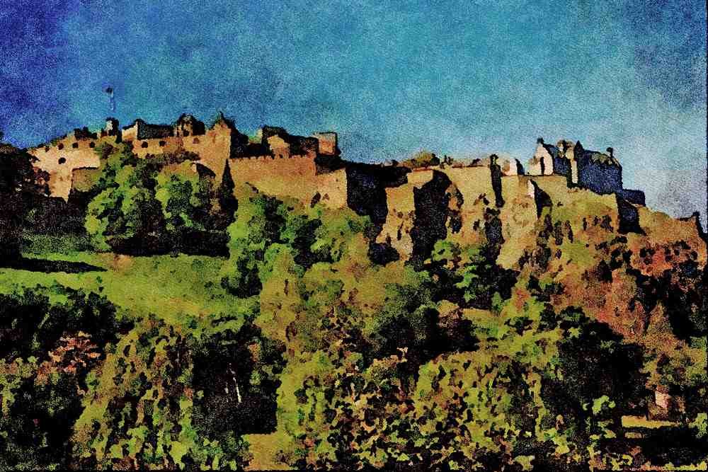 691026 Edinburgh Castle, Scotland A4 Limited Edition Watercolour Print