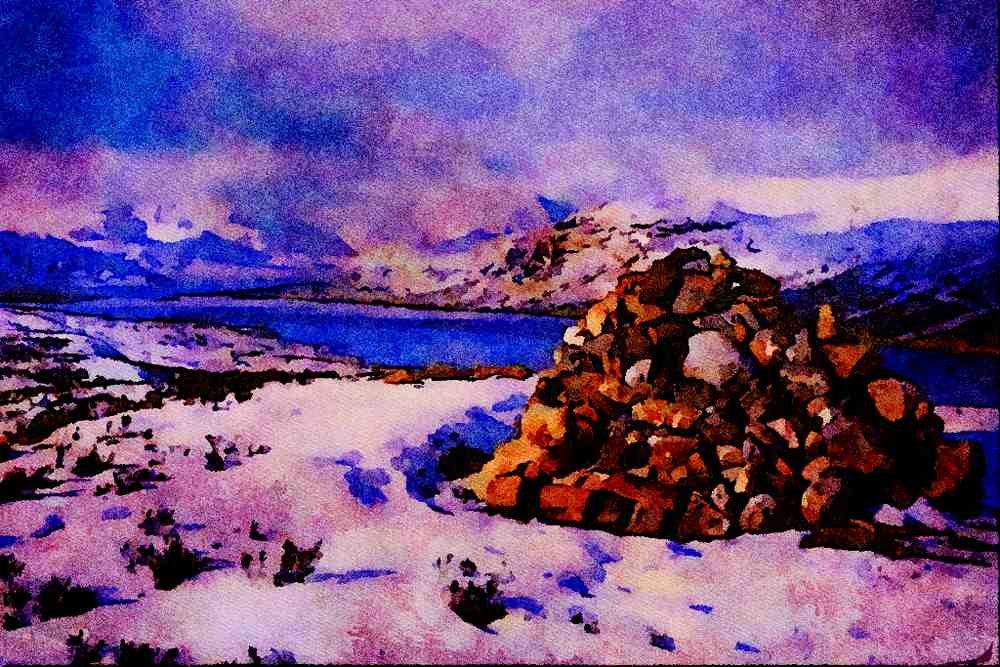 691031 Loch, Loyne, Northwestern Scotland A4 Limited Edition Watercolour Print
