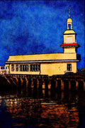 691046 Pier Clock II, Dunoon A4 Limited Edition Watercolour Print