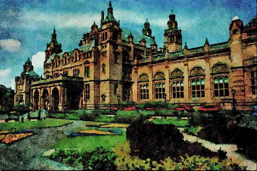 691059 Glasgow Art Gallery Museum A4 Limited Edition Watercolour Print