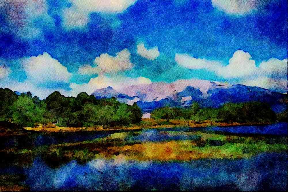 691064 Ben Eishe And Loch Coulin Torridon A4 Limited Edition Watercolour Print