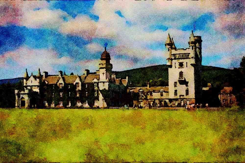 691069 Balmoral, Queen Of England's Scottish Residence A4 Limited Edition Watercolour Print