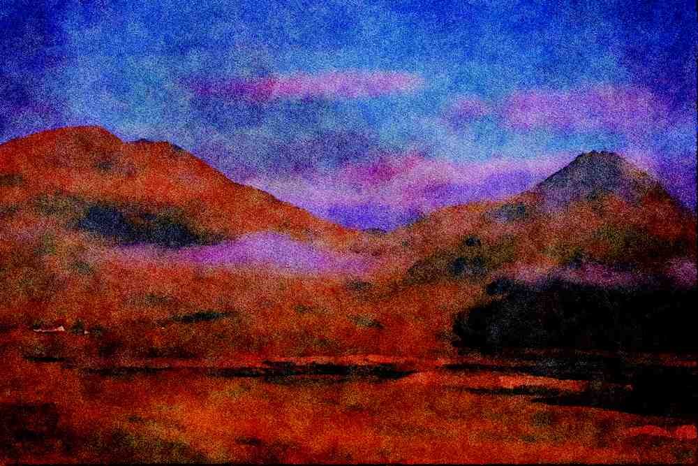 691090 Lock Cluanie, Glen Shiel, Wester Ross, Scotland A4 Limited Edition Watercolour Print