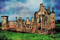 691094 Caerlaverock Castle, Near Dumfries, Scotland A4 Limited Edition Watercolour Print