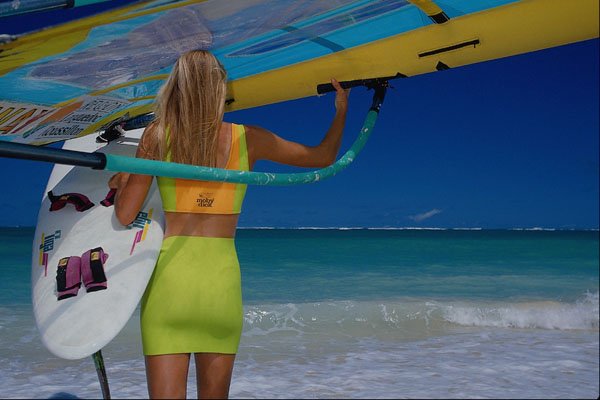 695045 Windsurfing Start On Beach A4 Photo Print