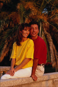 695056 Seth And Lisa Sitting On A Wall In The Evening Light A4 Photo Print