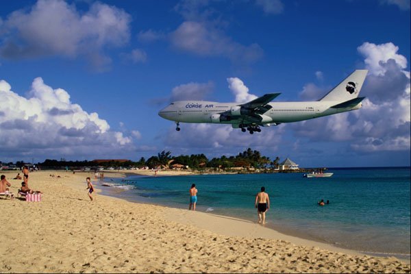 695089 747 Landing, Maho Beach, St. Maarten A4 Photo Print