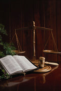 696005 Gavel, Scale And Roman Catholic Bible A4 Photo Print