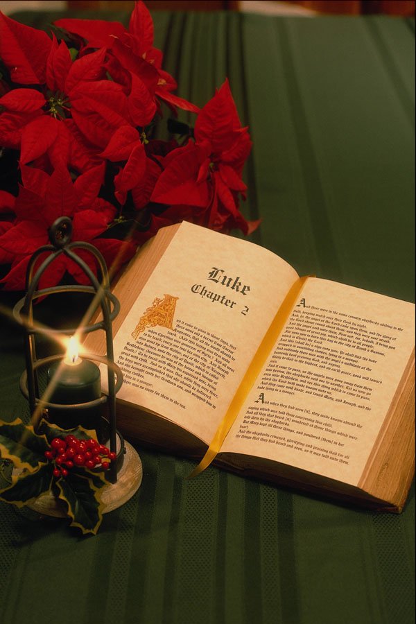 696011 Bible And Candle Lantern A4 Photo Print
