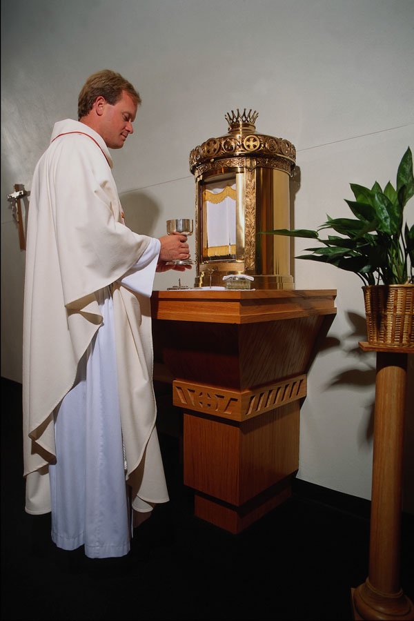696012 Priest At Tabernacle A4 Photo Print