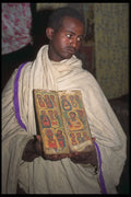 696038 Priest With Ancient Book At Acheton Mariam A4 Photo Print