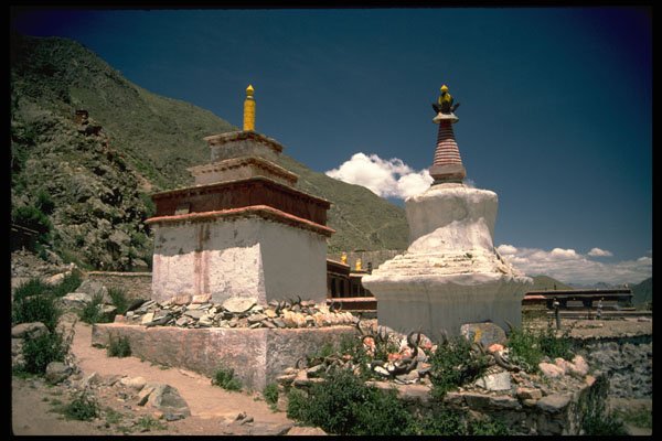 696049 Two Chortens A4 Photo Print