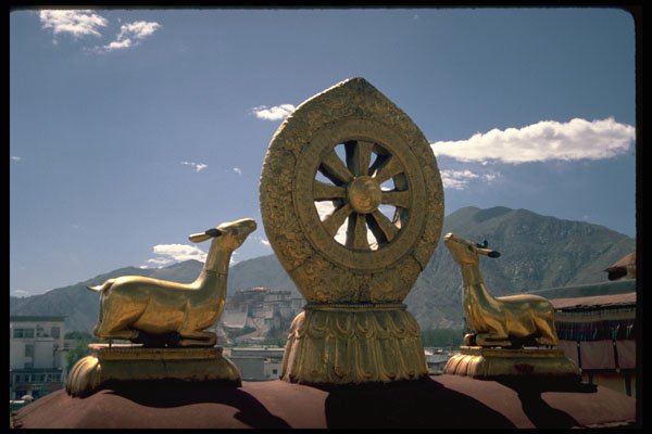 696050 Symbol Of Buddha First Sermon A4 Photo Print