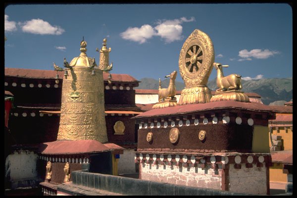 696051 Dharma Wheel On Jokhang Rooftop A4 Photo Print