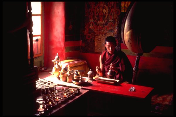 696054 Monk Meditating A4 Photo Print