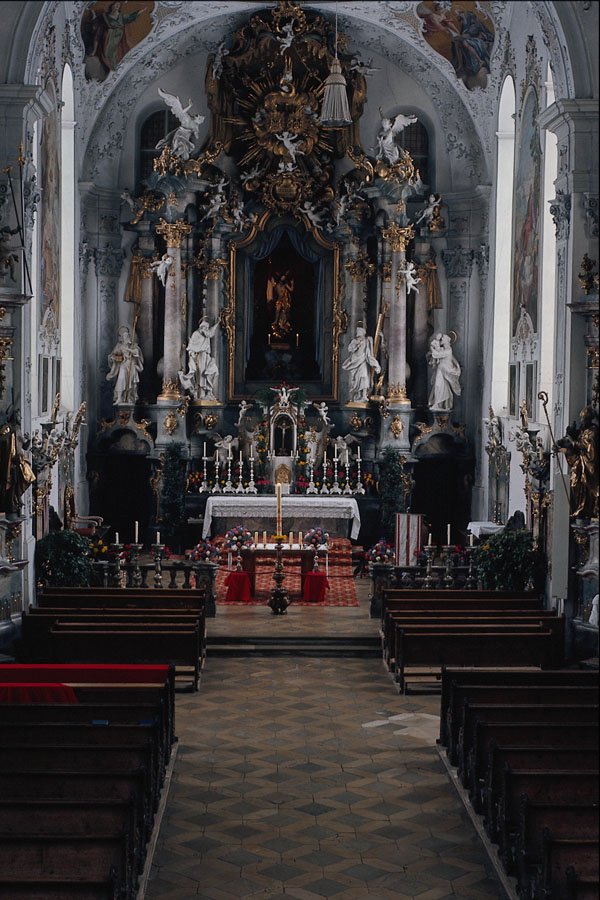 696084 Baroque Church Interior, Munich, Germany A4 Photo Print