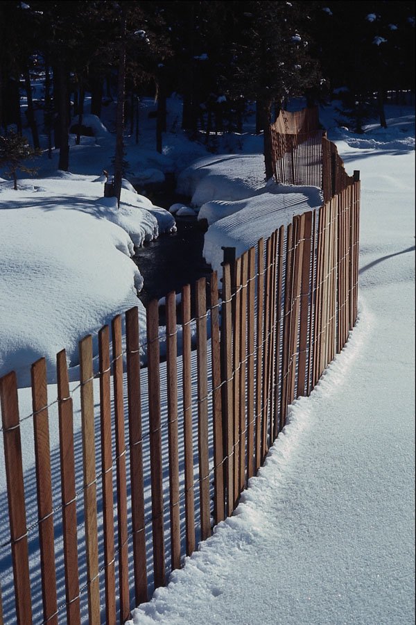 697001 Fence Through Snowy Reaches, North America A4 Photo Print