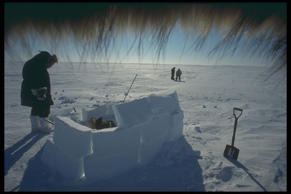 697026 Inside A Fur Hood, An Inuit Building Is Observed A4 Photo Print