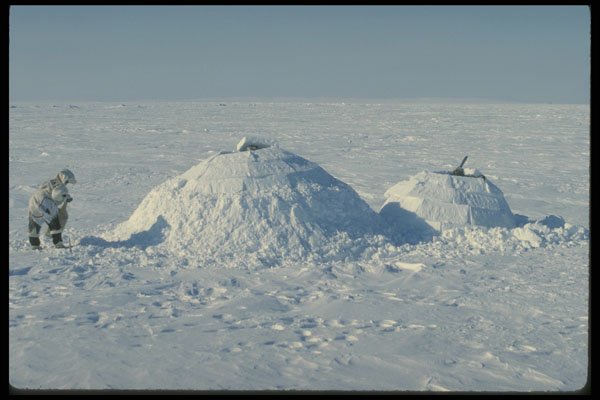 697029 Igloo Building A4 Photo Print