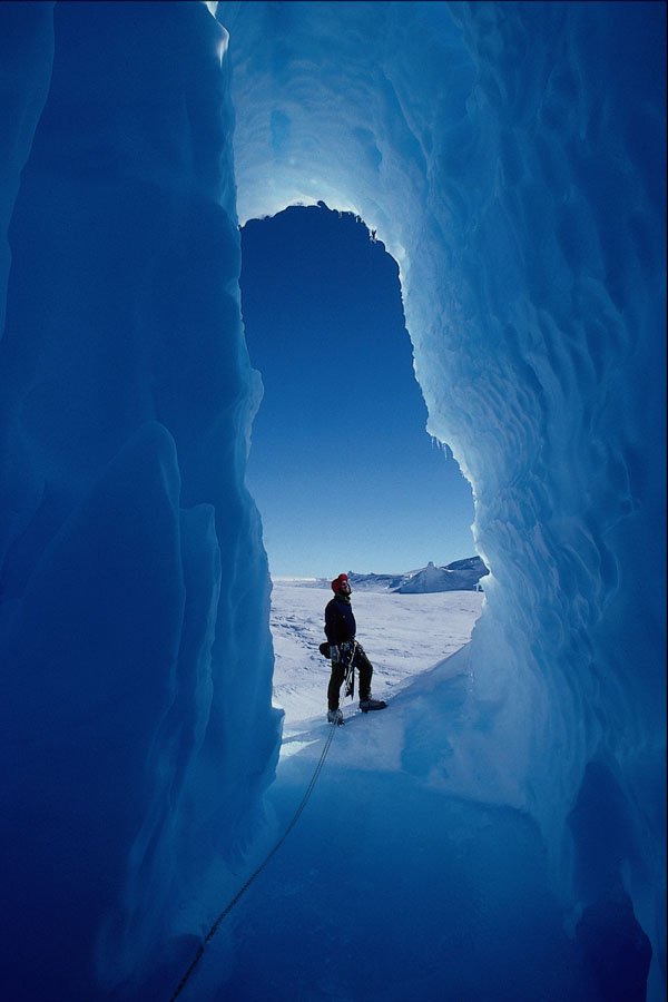 697068 Ice Cave In Tilted Berg, Second Chasm, Antarctica A4 Photo Print