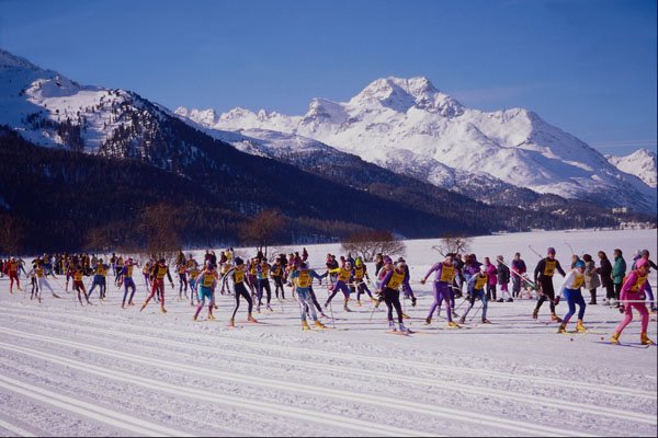 697078 Engadin Ski Marathon, Silvaplana, Switzerland A4 Photo Print