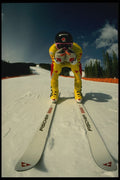 697096 Rob Boyd, Downhill Tuck Up close, 1987, Nakiska A4 Photo Print