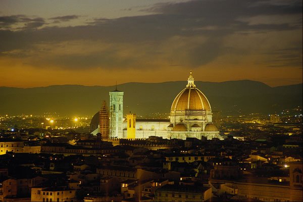 698084 Night View Of Florence, Italy A4 Photo Print