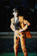 699015 Orange Velvet Trouser Outfit A4 Photo Print
