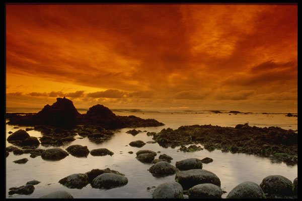 699041 Orange Sky Over The Mexican Coast, Cabo San Lucas, Mexico A4 Photo Print