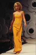 699084 Tomasz Starzewski, Orange Dress With Beads A4 Photo Print