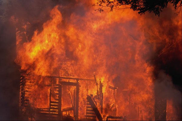 699099 House Fire In Wind, Alabama A4 Photo Print