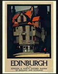 6K edinburgh travel poster 1920s Advert A4 Photo Print