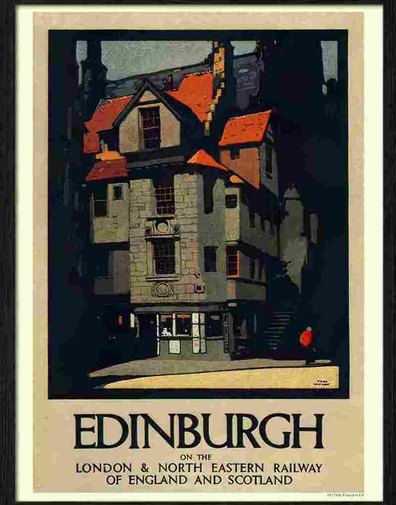 6K edinburgh travel poster 1920s Advert A4 Photo Print