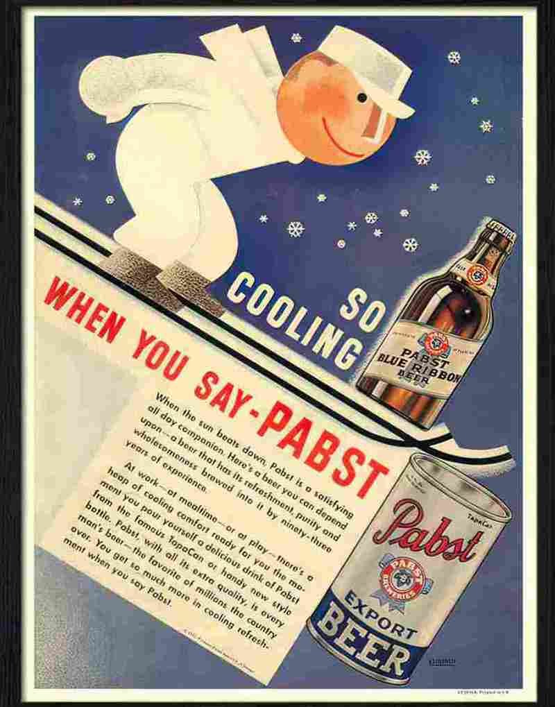 6K pabst beer so cooling Advert A4 Photo Print