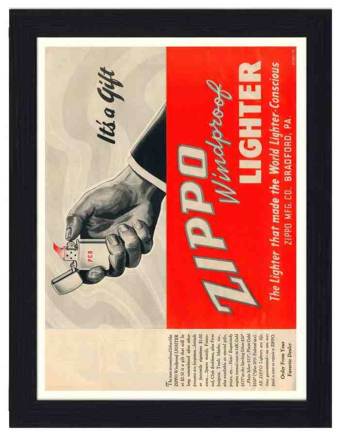 7 05 zippo lighter 1040s 2 Vintage Advert A4 Photo Print