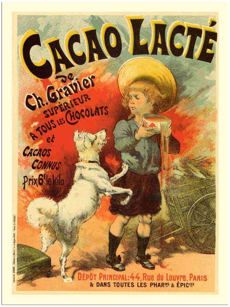 7 192 Cacao Lacte Chocolate Milk Lucien Lefevre 8 1930 advert A4 Photo Print