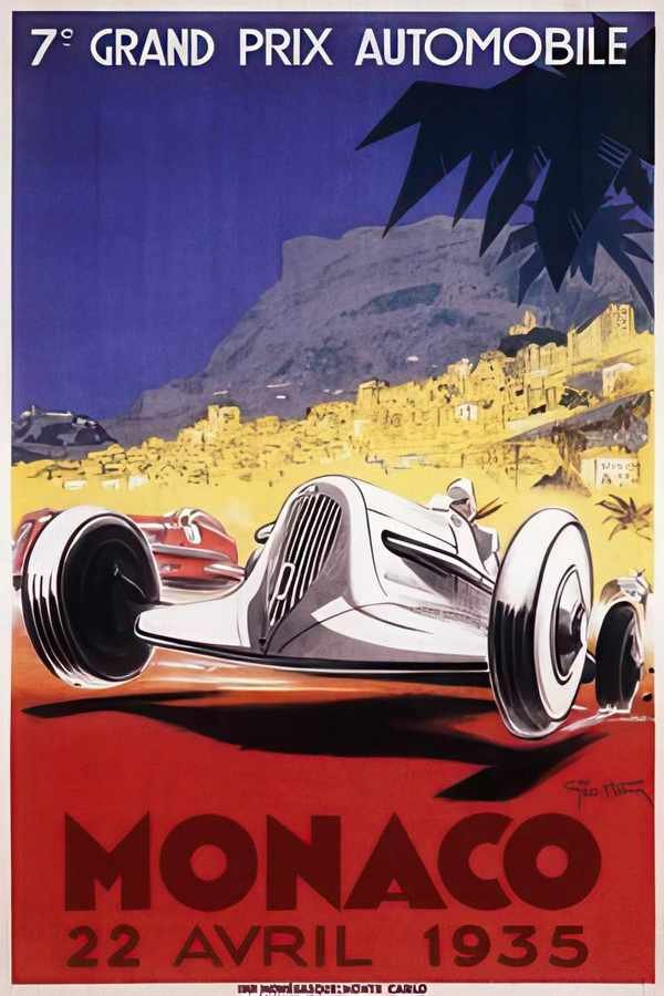 7 Monaco Grand Prix Vintage Advert A4 Photo Print