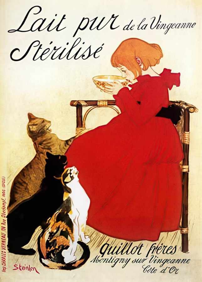 7 Steinlen Lait Pu Vintage Advert A4 Photo Print