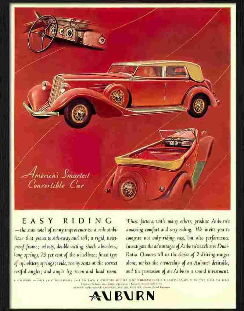 7 auburn art deco car advert Advert A4 Photo Print