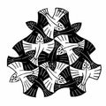 7 black 6 white fish mc escher 1954 s1 A4 Photo Print