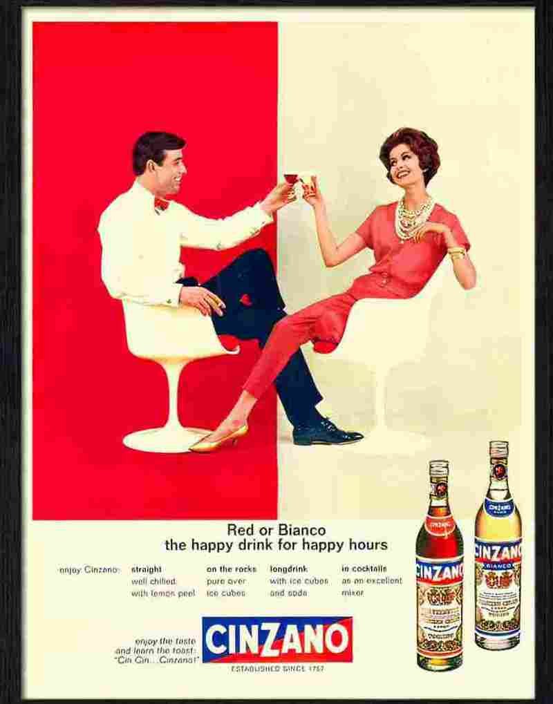 7 cinzano drinks advert 1960s Advert A4 Photo Print