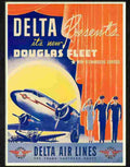 7 delta air lines douglas dc2 air travel poster 1940 Advert A4 Photo Print