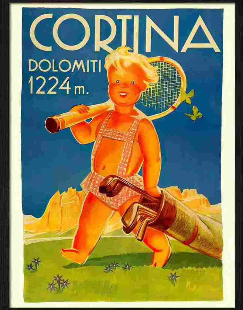 7 golf tennis cortina italy Advert A4 Photo Print