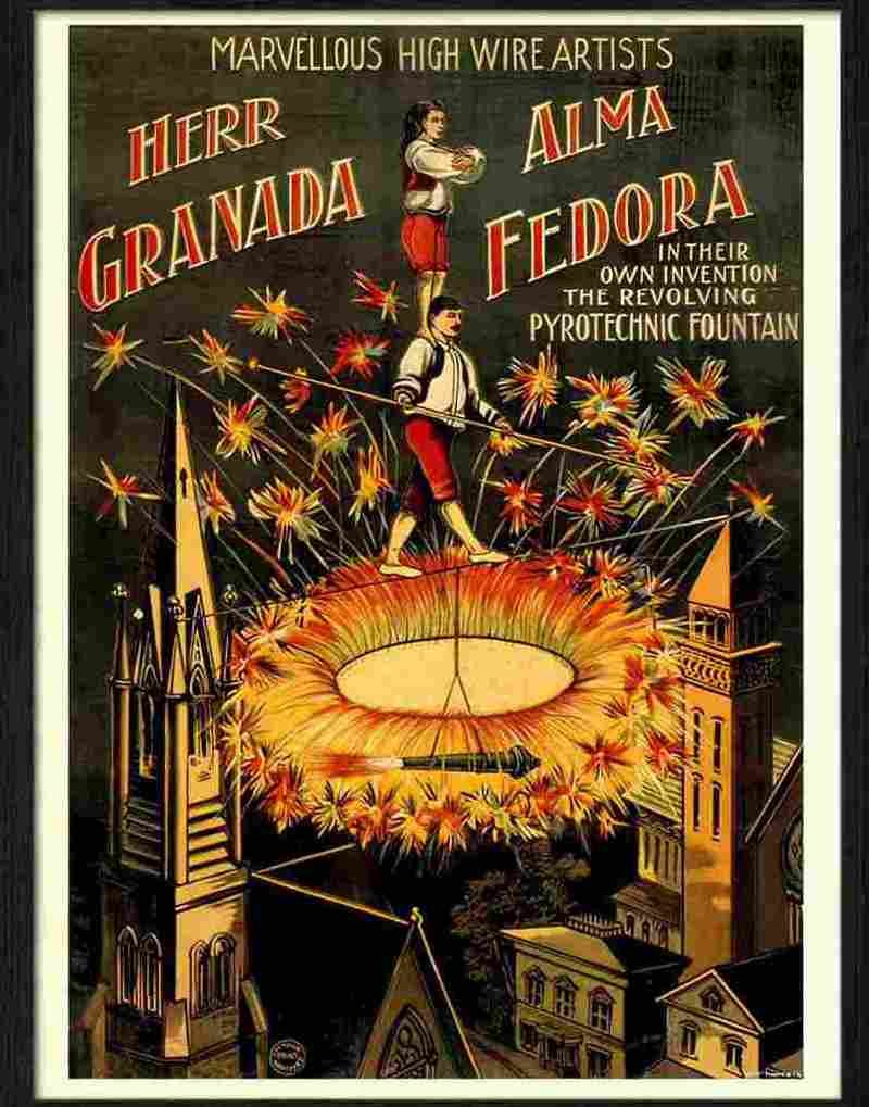 7 grenada fedora high wire circus Advert A4 Photo Print