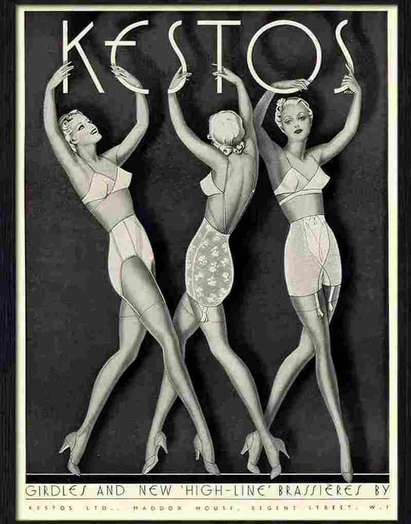 7 kestos lingerie girdles art deco advert 1930s Advert A4 Photo Print