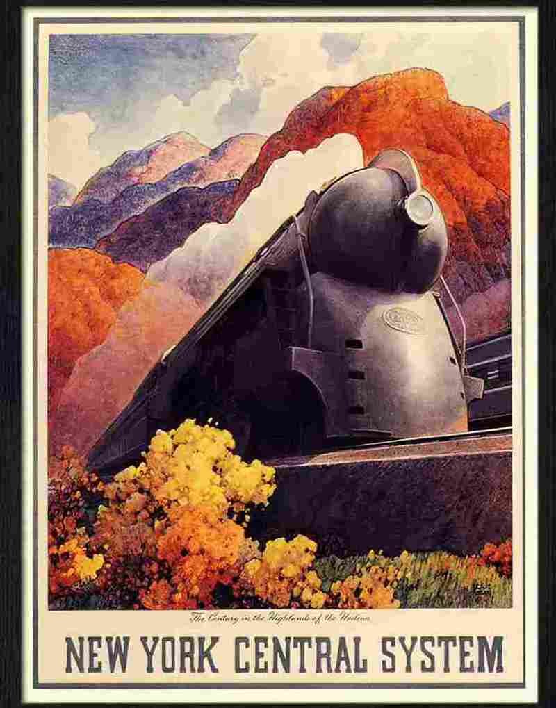 7 new york central system highlands leslie ragan rail travel poster 1930s Advert A4 Photo Print