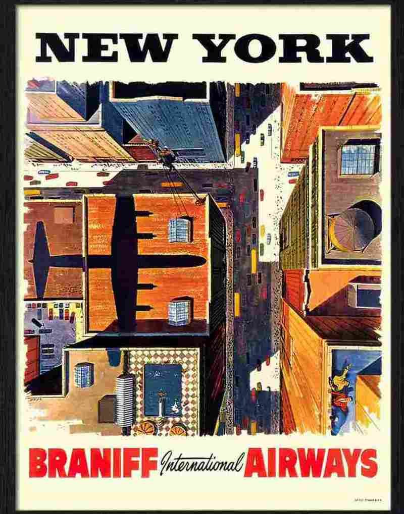 7 new york travel poster 1960s Advert A4 Photo Print