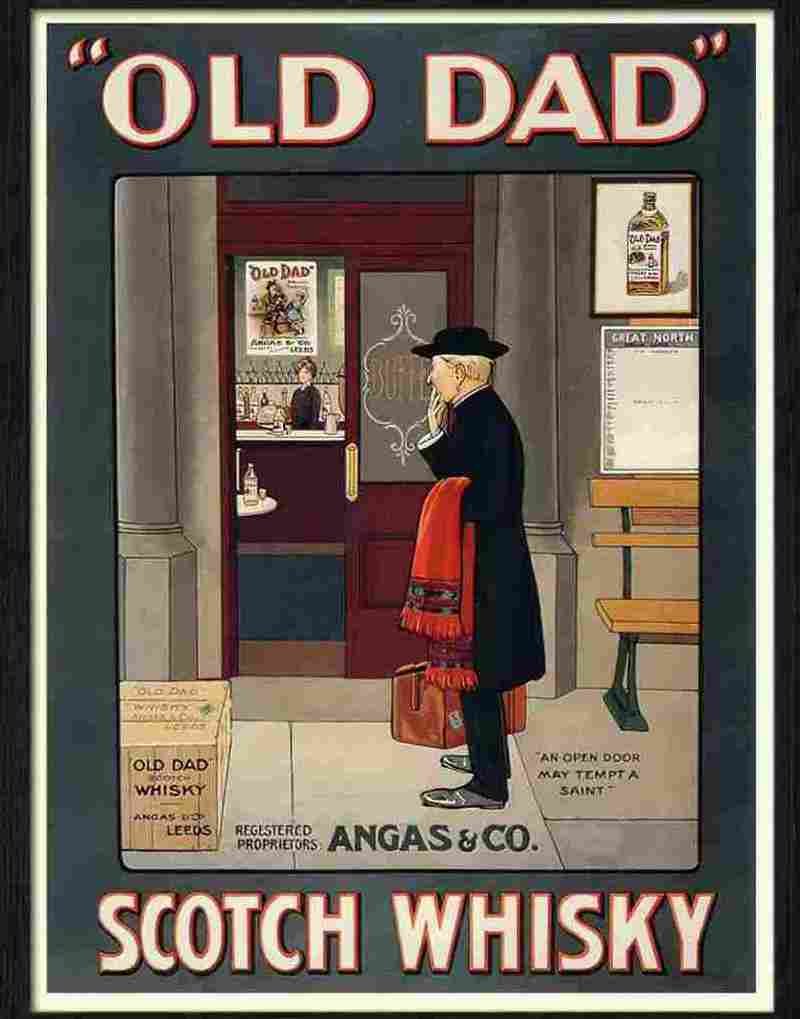 7 old dad scotch whisky poster victor verner 1900s Advert A4 Photo Print