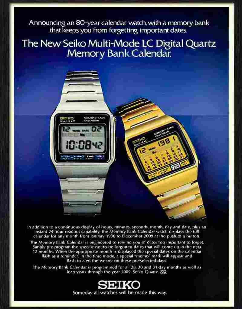 7 seiko digital watch 1970s Advert A4 Photo Print